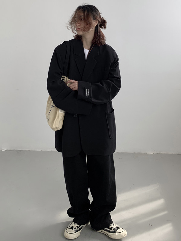 春秋新款简约高级小西服男美式宽松休闲正装西装外套XZ9667/P100,男装西服套装,电商B316