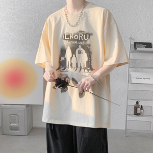 已注册/夏季欧美风简约短袖T恤大码男生体恤打底衫DT9720/P25