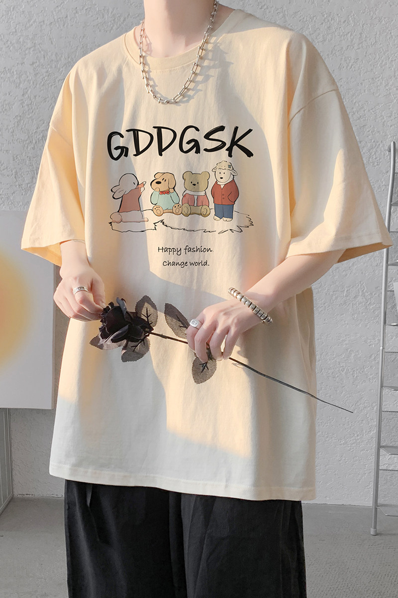 已注册/重磅新夏季卡其色动物印花短袖T恤情侣体恤DT0369/P25,男装T恤,电商B316
