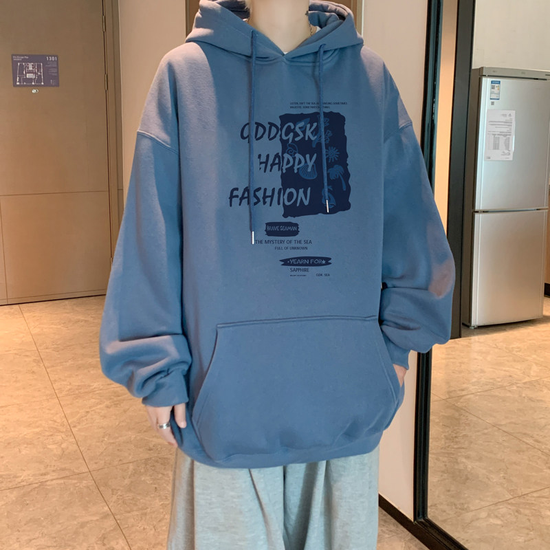 已注册/华棉秋季新休闲印花连帽上衣男秋季打底衫WY9117/P50,男装卫衣,电商B316