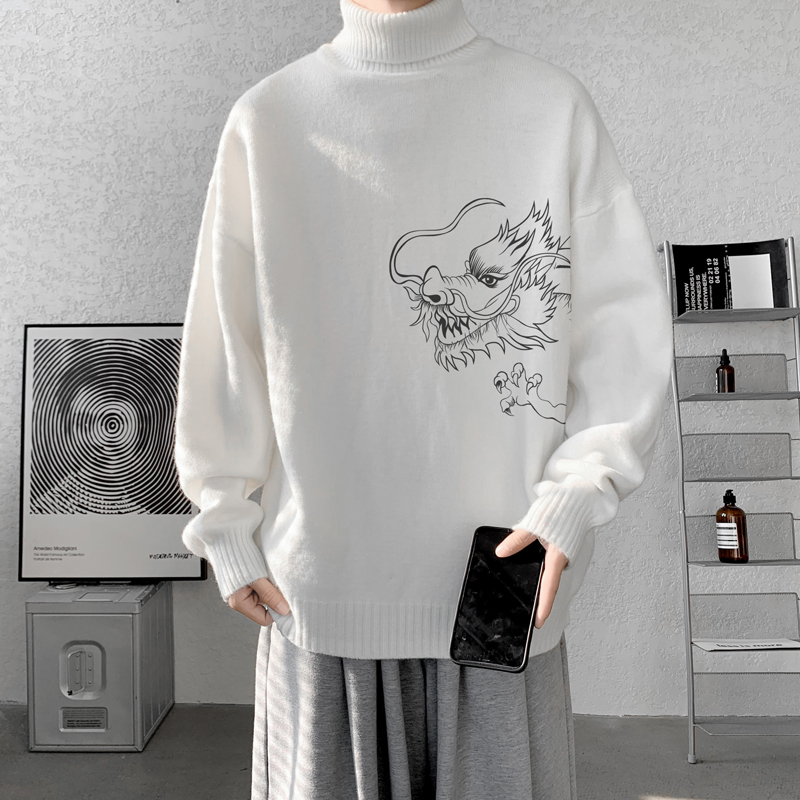 已注册/秋冬时尚高领针织毛衣男潮宽松百搭休闲打底衫MY9545/P45，男装针织衫/毛衣，电商B316