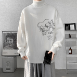 已注册/2024秋冬新年款高领针织毛衣男红色宽松打底衫MY9545/P45，男装针织衫/毛衣，电商B316