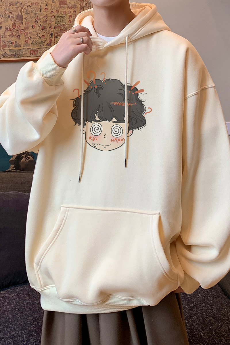 已注册/华棉秋季卡通休闲连帽卫衣男打底衫大码WY9220/P45加绒P50,男装卫衣,电商B316