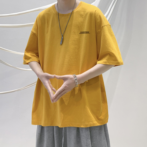 已注册/夏季新印花纯棉黑色短袖T恤男生体恤打底衫DT0437/P25图片