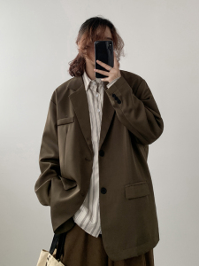2025春秋新款小西服男韩版宽松休闲正装潮流西装外套XZ9665/P100图片