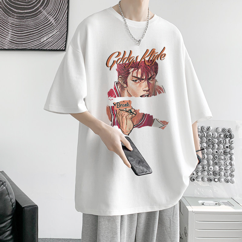 已注册/夏季卡通印花短袖T恤男宽松百搭体恤打底衫DT3654/P25,男装T恤,电商B316