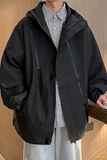 秋冬季防水极简风休闲连帽冲锋衣男大码夹克外套JK2865/P100，男装夹克，电商B316