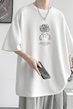 已注册/重磅新夏季白色小人印花短袖T恤情侣款体恤DT0253/P25，男装T恤，电商B316