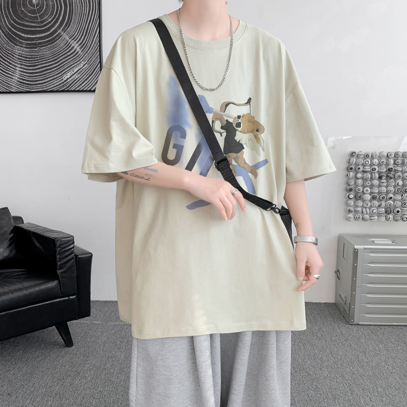 已注册/夏季丘比特印花短袖T恤男生宽松体恤打底衫DT3757/P25,男装T恤,电商B316
