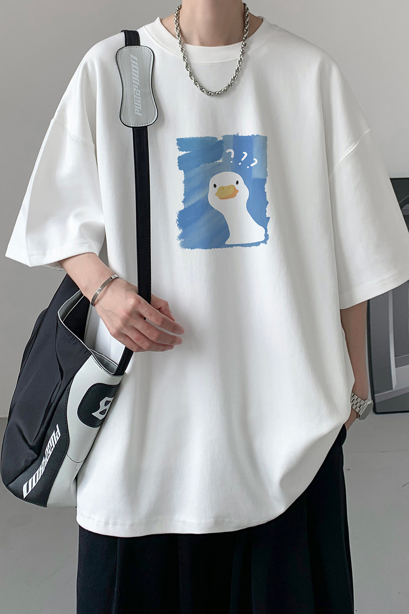已注册/夏季鸭子印花半袖短袖T恤男宽松体恤打底衫DT9213/P25,男装T恤,电商B316