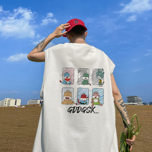 已注册/夏季流行印花纯棉背心男生宽松坎肩打底衫BX5806/P25,胖男生的职场穿搭图片