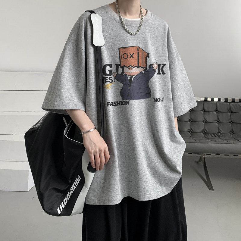 已注册/夏季白色美式文艺短袖T恤男大码体恤打底衫DT7172/P25,男装T恤,电商B316