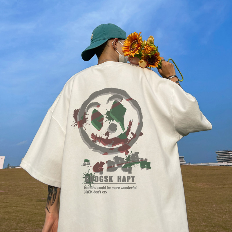 已注册/夏季小人卡通印花短袖T恤男大码体恤打底衫DT1599/P25,男装T恤,电商B316