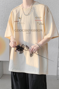 已注册/夏季大码纯棉日系风短袖T恤男生体恤打底衫DT7741/P25图片