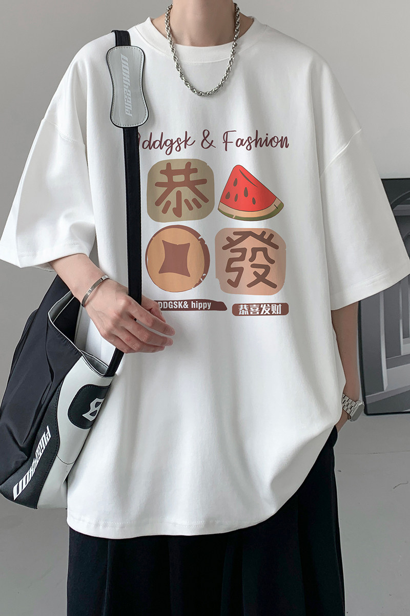 已注册/夏季趣味休闲印花短袖T恤男宽松体恤打底衫DT3008/P25,男装T恤,电商B316