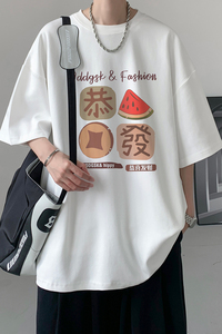 已注册/夏季趣味休闲印花短袖T恤男宽松体恤打底衫DT3008/P25图片