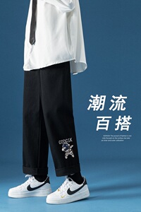 已注册/秋冬太空人工装裤男港风休闲裤直筒阔腿裤 KZ2255/P45图片