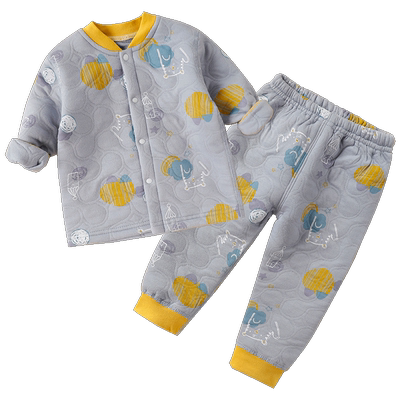 婴儿三层夹棉内衣套装