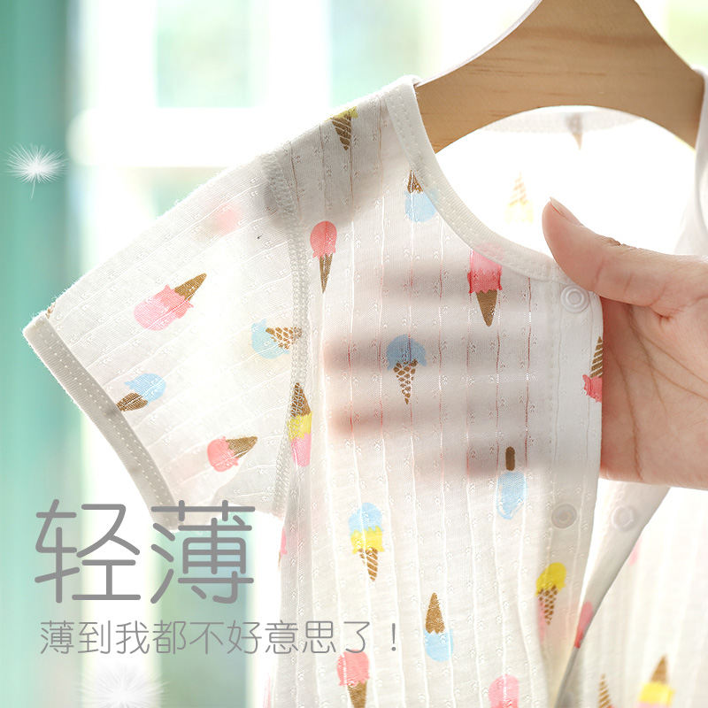 嬰兒夏季連體衣男女寶寶純棉短袖哈衣新生兒夏天薄款衣服夏裝爬服