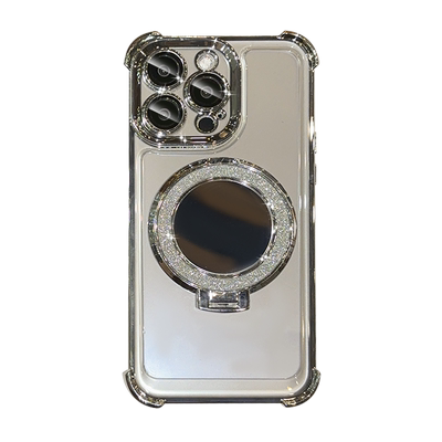 闪粉镜子磁吸支架适用苹果17ProMax手机壳女新款iPhone16pro透明高级感15pm镜头全包14四角气囊防摔13硅胶12