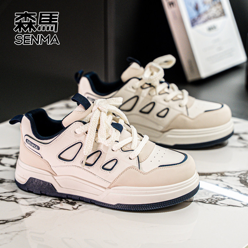 森马板鞋男2026春款简约百搭高级感休闲鞋厚底增高防滑舒适休闲鞋