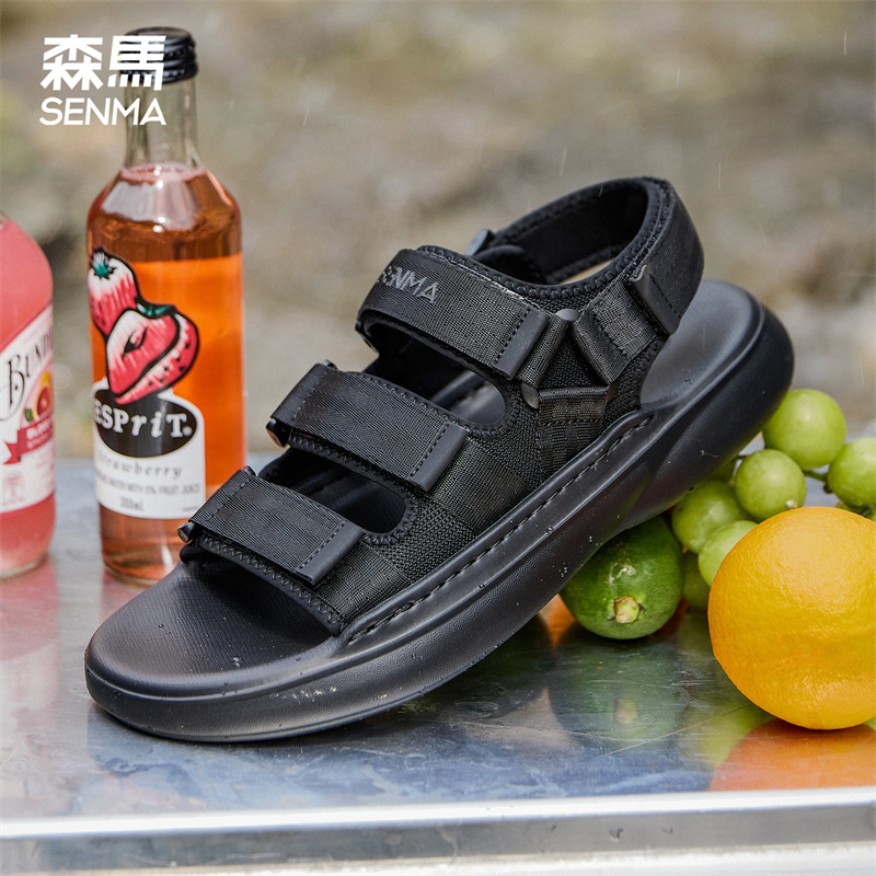 森马凉鞋男夏季2025新款黑色防滑耐磨户外夏天外穿休闲运动沙滩鞋