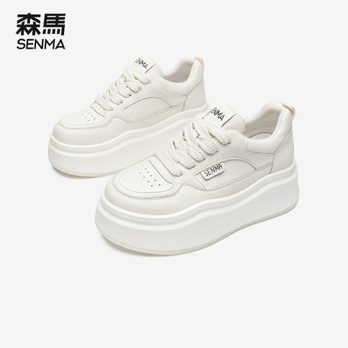 森马厚底板鞋女小白鞋