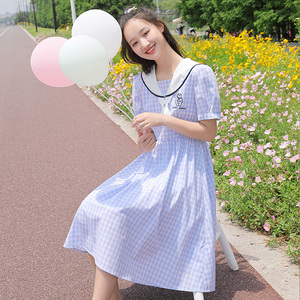 初中生夏装连衣裙森系新款学院风日系小清新少女中学生夏季裙子