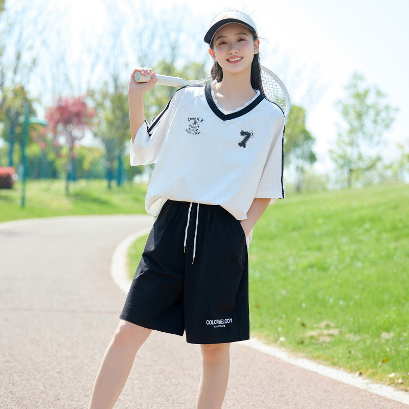 初中生少女休闲运动套装夏季