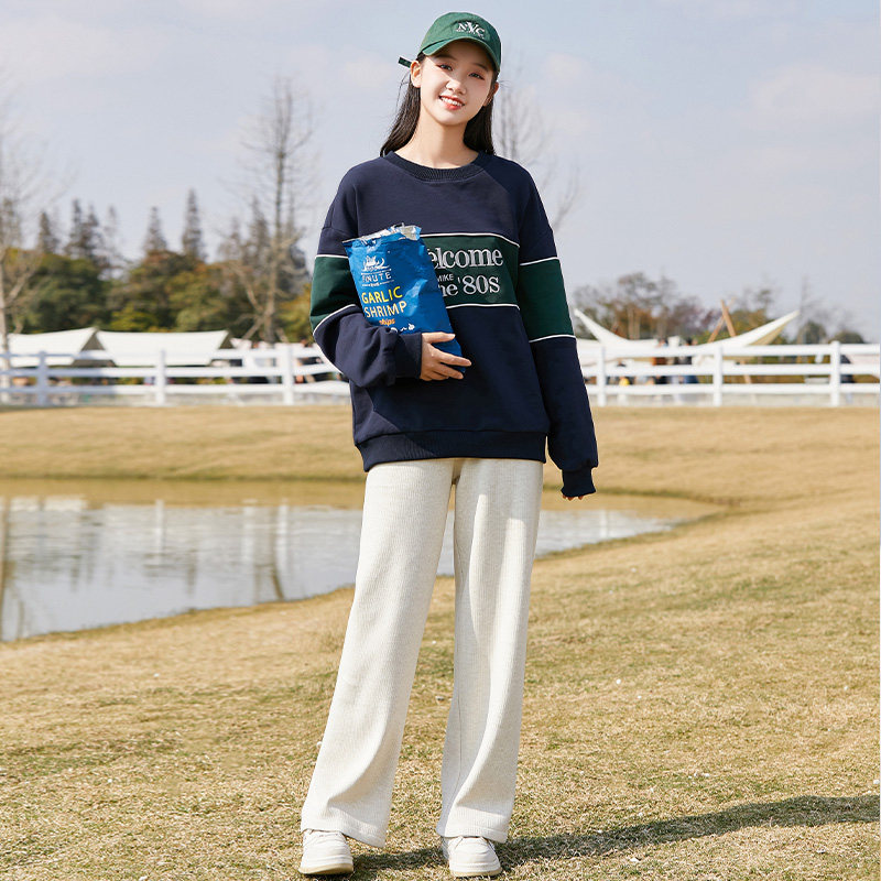 初中女生秋冬套装13岁中学生少女2025新款高中生休闲运动服两件套