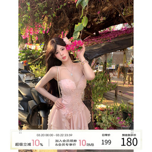 天鹅er 【萝铃之语】显瘦性感夏季气质法式连衣裙E25Q10497