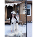 修身 项天鹅er 新款 针织连衣裙2025冬季 内搭a字裙白色气质裙子 长袖