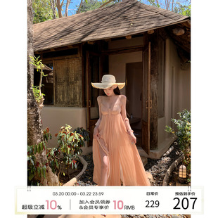 天鹅er 【梨花落雨】气质公主长款小众甜美连衣裙E25Q10589