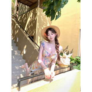 天鹅er 【淡花琉璃】气质性感夏季甜美连衣裙E26Q20084