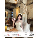 项天鹅er 名媛拼接包臀裙生日裙子 千金感吊带连衣裙女2025冬季