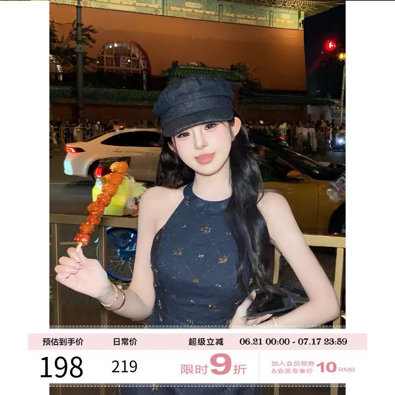 天鹅er 【京城贵女】显瘦短款复古法式连衣裙E25Q1864