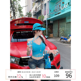 性感韩版 通勤短款 上衣E26Y20006 泰兰德vintage 天鹅er