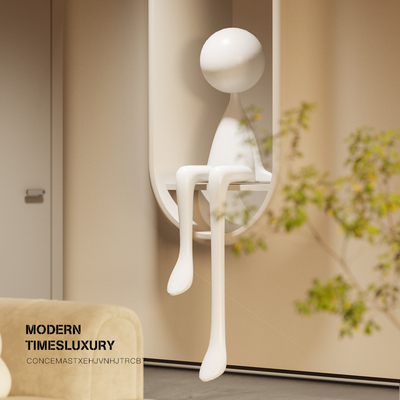 简约人物坐姿大摆件艺术雕塑玄关