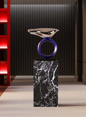 创意鸟玻璃纤维雕塑艺术饰品高端客厅入口样板房售楼处软装饰