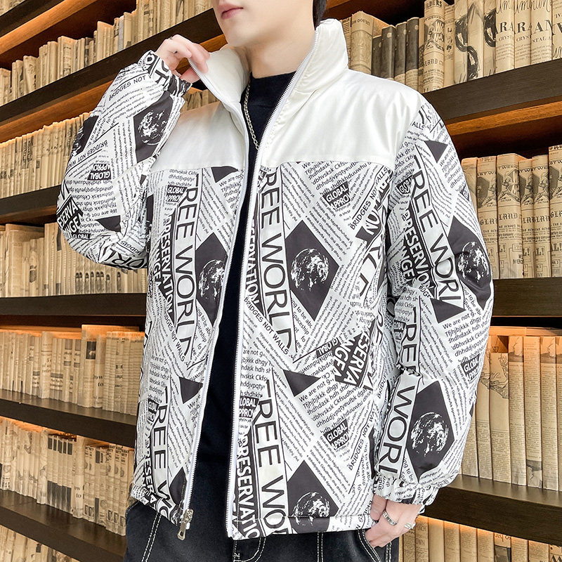 LOOSE COTTON CLOTHING MENS 2024 NEW WINTER FASHION BRAND FASHION CASUAL VERSATILE COMFORTABLE THICKENED HOODED COTTON JACKET