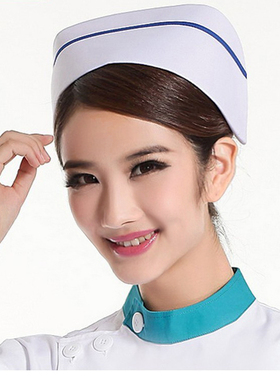 护士长帽子批发定做白大褂衣服长短袖款式粉红蓝色带杠护士冒服