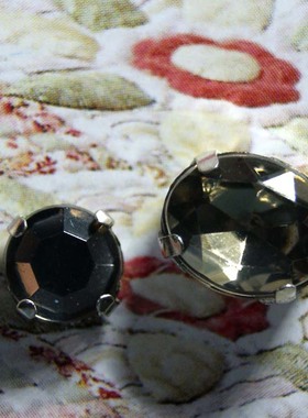 7mm圆抓钻8x10mm椭圆手缝钻带拖珠钻烟灰白手钉婚纱水晶钻亚克力