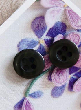 11mm18号四孔钮扣深灰色衬衣钮扣月光钮亮光纽扣子袖扣底扣暗扣