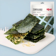百草味芝麻夹心海苔35g儿童海苔脆片网红零食海味即食脆紫菜拌饭