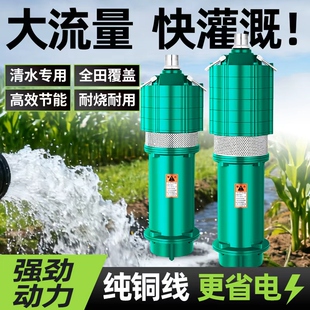 高扬程大流量潜水泵多级泵农用灌溉深井泵380V抽水机家用220V三相