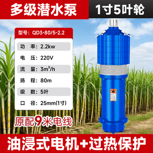 潜水泵高压水泵高扬程大流量家清水泵深井水泵鱼塘农田灌溉抽水泵