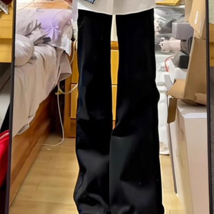 女高腰宽松显瘦弹力百搭喇叭裤 加绒加厚不贴腿美式 辣妹微喇牛仔裤