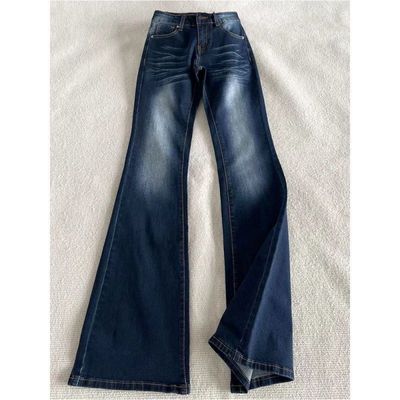 高个子加长美式复古猫须微喇牛仔裤女低腰宽松修身显瘦垂感拖地裤