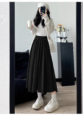 a字显瘦高腰矮个子中长款慵懒风