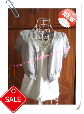 裙子好搭档泡泡袖灰色雪纺短外套（实物拍摄）包邮00480huixing